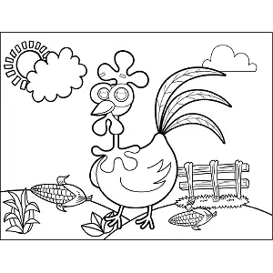 Rooster Googly Eyes coloring page
