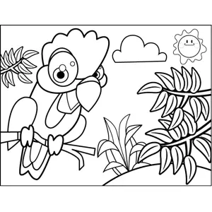 Rooster on a Branch coloring page