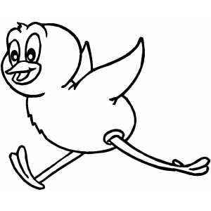 Running Chick coloring page