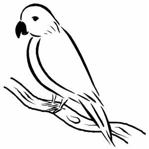 Sad Bird Sitting On Branch coloring page