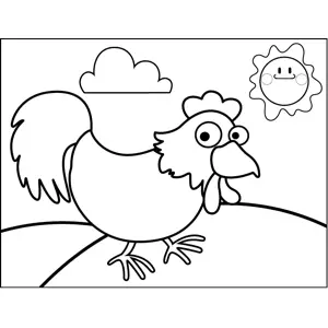 Sneaky Chicken coloring page