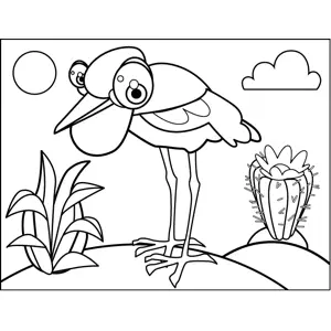 Spindly Bird coloring page