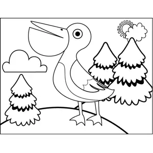 Strutting Pelican coloring page