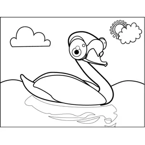 Swimming Goose coloring page