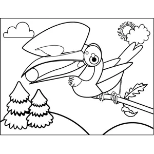 Toucan with a Ball coloring page