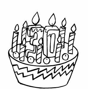 30th Birthday Cake coloring page