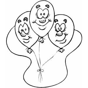 Balloons Faces coloring page