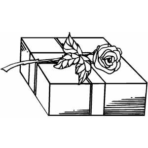 Gift And Rose coloring page