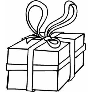 Gift With Big Bow coloring page