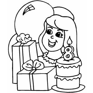 Kids 8th Birthday coloring page