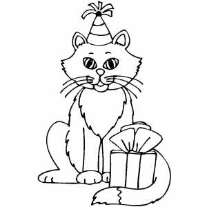 Kitty Birthday coloring page