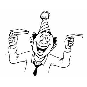 Smiling Party Guy coloring page