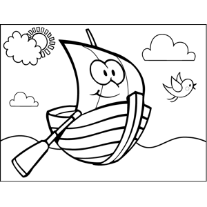 Happy Rowboat coloring page