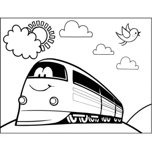 Smiling Bus coloring page