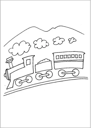 Train And Smoke coloring page
