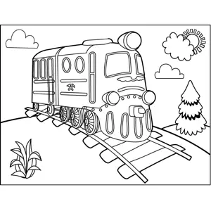 Train and Railroad Track coloring page