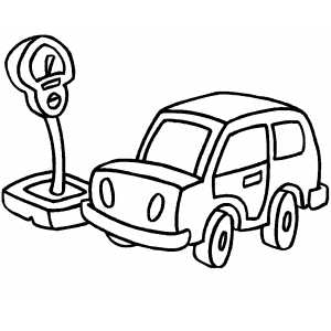 Car And Meter coloring page