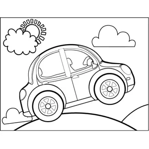 Car Popping Wheelies coloring page