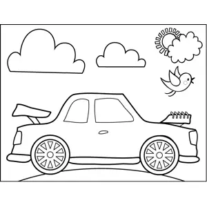Car with Popped Trunk coloring page