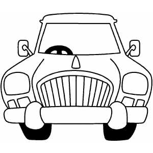 Front Cartoon Car coloring page
