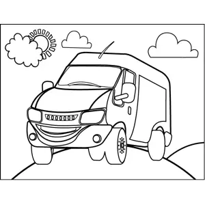 Smiling Truck coloring page