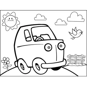 Surprised Car coloring page