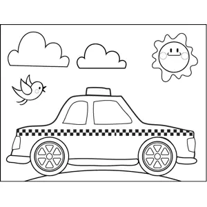 Taxi Cab coloring page