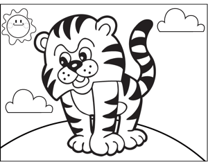 Angry Tiger coloring page