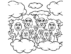 Bunch of Lions coloring page