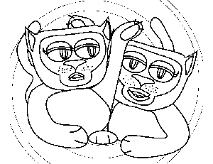 Cat Fight coloring page