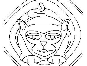 Cat Hunt coloring page