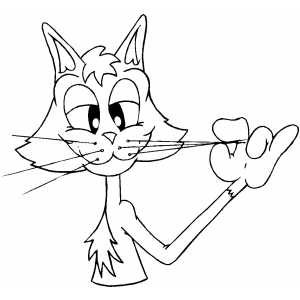 Cat Pulling On Whiskers coloring page