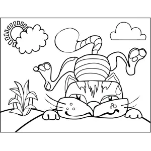 Cat Tripped and Fell coloring page