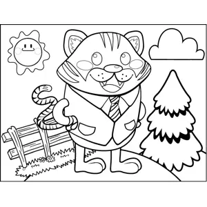Cat in a Suit coloring page