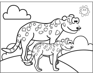 Cheetahs coloring page