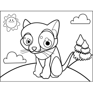 Cute Sitting Cat coloring page