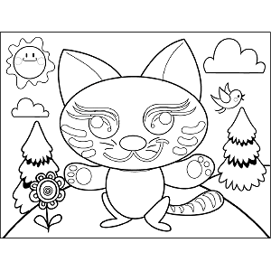 Elaborate Cat coloring page