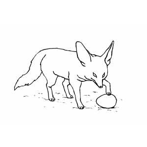 Fox Playing With Egg coloring page