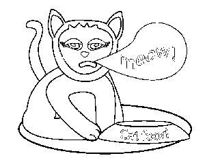 Hungry Kitty coloring page