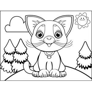 Meowing Kitty coloring page