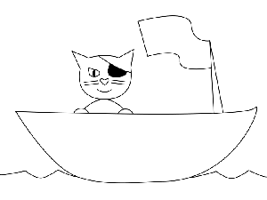 Pirate Cat coloring page