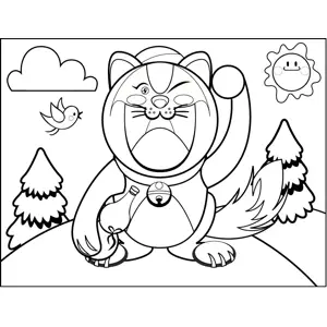 Winking Cat coloring page