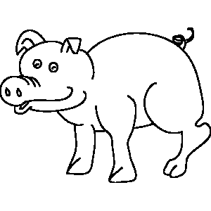 Whimsical Pig Chinese Zodiac Coloring Page