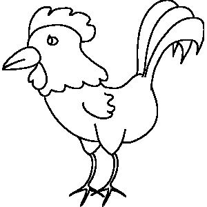 Whimsical Rooster Chinese Zodiac Coloring Page