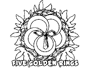 5 Golden Rings coloring page