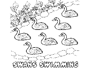 7 Swans-A-Swimming coloring page