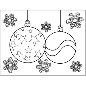 Christmas Ornaments with Stars coloring page