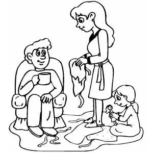 Family Opening Gifts coloring page