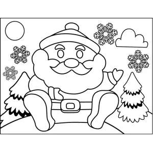 Fat Santa Sitting coloring page