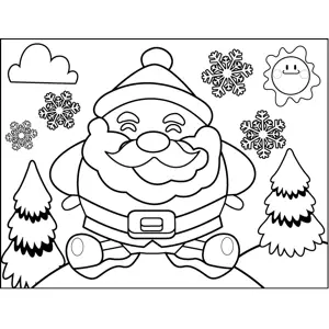 Jolly Santa Sitting coloring page